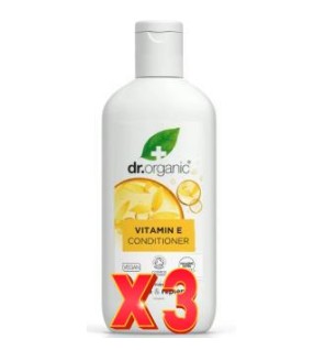 Pack de 3 unidades Acondicionador Vitamina E Cabello Fino 265  Ml Dr. Organic
