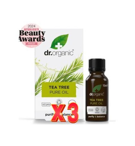 Pack de 3 unidades Aceite Puro Arbol Del Te Organico 10 Ml Dr. Organic