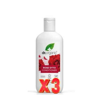 Pack de 3 unidades Acondicionador Rosa De Damasco 265 Ml Dr. Organic