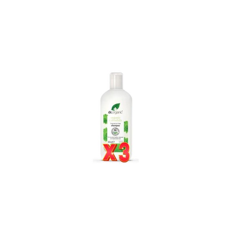 Pack de 3 unidades Champu Cuero Cabelludo Sensible Calendula 265Ml Dr. Organic