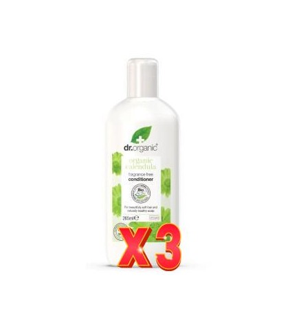 Pack de 3 unidades Acondiconador Cuero Cabell Sensible Calendula 265M Dr. Organic