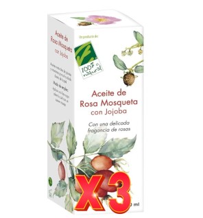 Pack de 3 unidades Aceite De Jojoba Con Rosa Mosqueta 100 Ml Cien Por Cien Natural