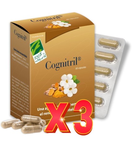 Pack de 3 unidades Cognitril 60 Capsulas Cien Por Cien Natural