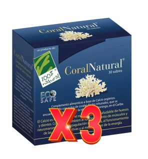 Pack de 3 unidades Coralnatural 30Sbrs Cien Por Cien Natural