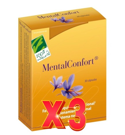 Pack de 3 unidades Mentalconfort 30 Capsulas Cien Por Cien Natural