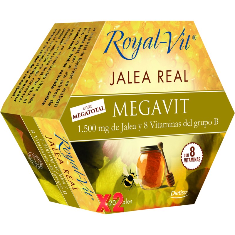 Pack de 2 unidades Royalvit Mega Vit 20 Viales Dietisa Pack de 2 unidades Royalvit Mega Vit 20 Viales Dietisa