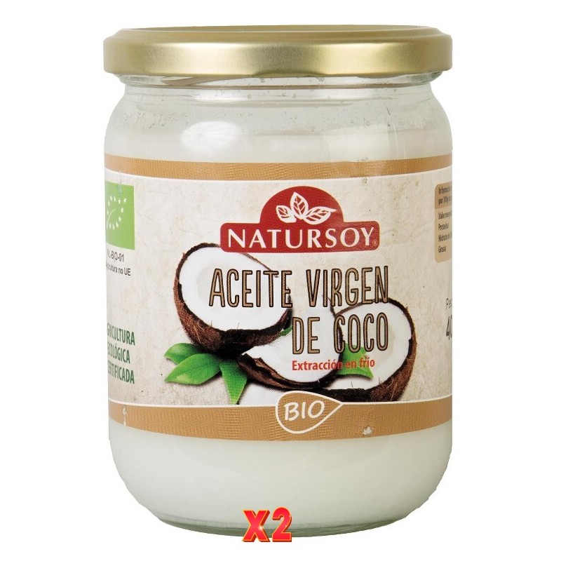 Pack de 2 unidades Aceite De Coco 400G Natursoy Pack de 2 unidades Aceite De Coco 400G Natursoy