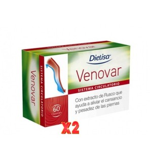 Pack de 2 unidades Venovar Cáps Envase 60 Cápsulas Dietisa