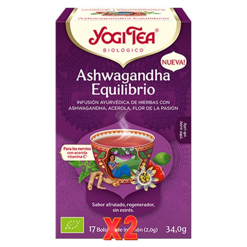 Pack de 2 unidades Yogi Tea Ashwagandha Equilibrio 17 Bags 17 X 1,8 G Yogi Tea Pack de 2 unidades Yogi Tea Ashwagandha Equilibrio 17 Bags 17 X 1,8 G Yogi Tea