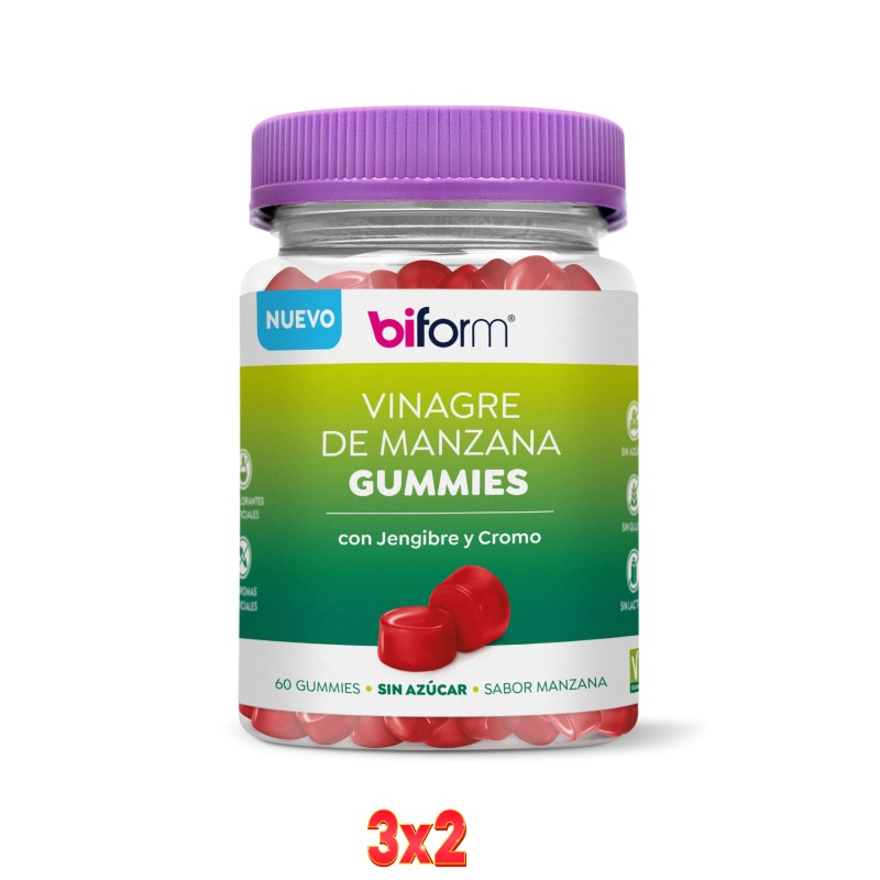 Pack 3x2 unidades Bfm Vinagre Manzana Gummies Envase QueContiene 60 Dietisa Pack 3x2 unidades Bfm Vinagre Manzana Gummies Envase QueContiene 60 Dietisa