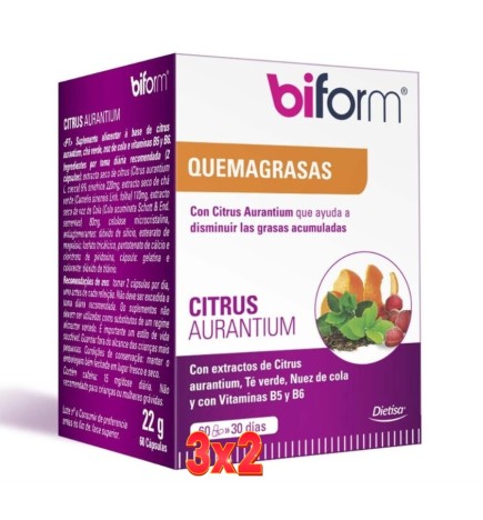 Pack 3x2 unidades Citrus Aurantium Envase 60Cápsulas Dietisa