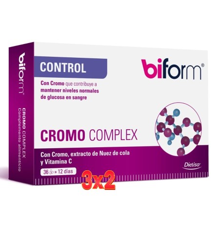 Pack 3x2 unidades Control Cromo Complex Envase 36 Cápsulas Dietisa