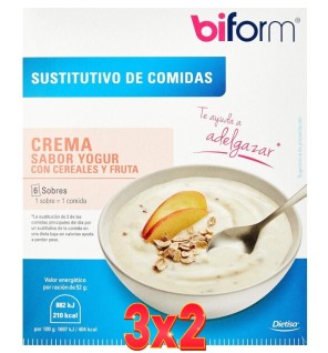 Pack 3x2 unidades Crema Yogur Cereales Envase 6 Sobres Dietisa