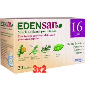 Pack 3x2 unidades Edensan  Col 16 Envase 20 Filtros Dietisa