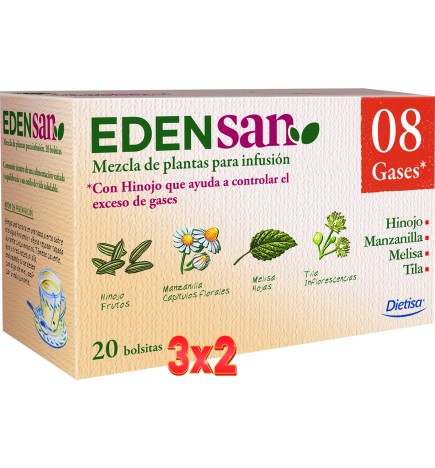 Pack 3x2 unidades Edensan  Gases 08 Envase 20 Filtros Dietisa