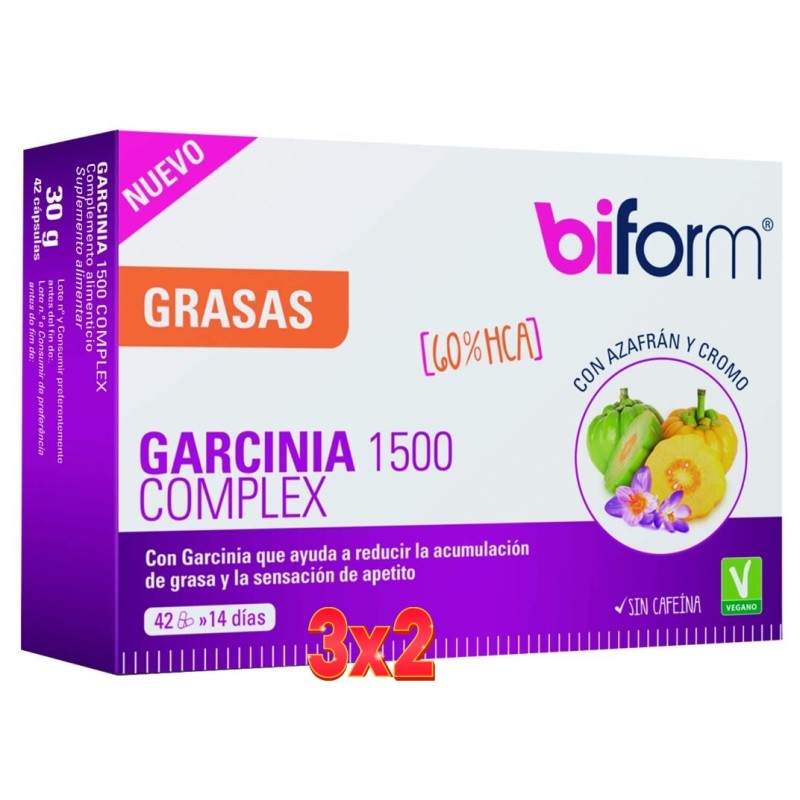 Pack 3x2 unidades Garcinia 1500 Complex Envase 42Cápsulas Dietisa Pack 3x2 unidades Garcinia 1500 Complex Envase 42Cápsulas Dietisa