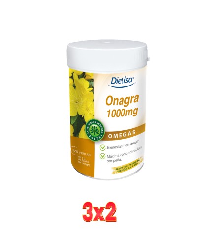 Pack 3x2 unidades Onagra 1 Gr Envase 120 Perlas Dietisa