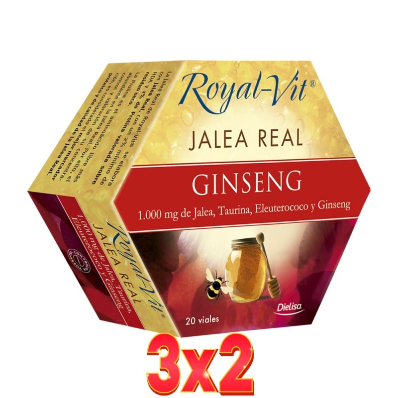 Pack 3x2 unidades Royal-Vit Ginseng 20 Viales Dietisa