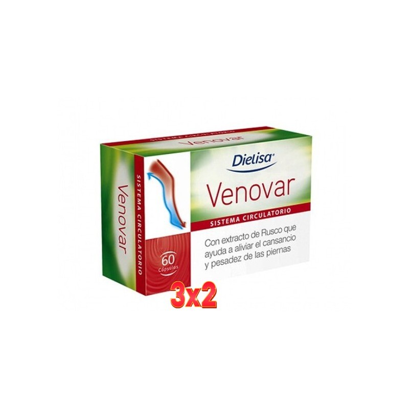 Pack 3x2 unidades Venovar Cáps Envase 60 Cápsulas Dietisa Pack 3x2 unidades Venovar Cáps Envase 60 Cápsulas Dietisa