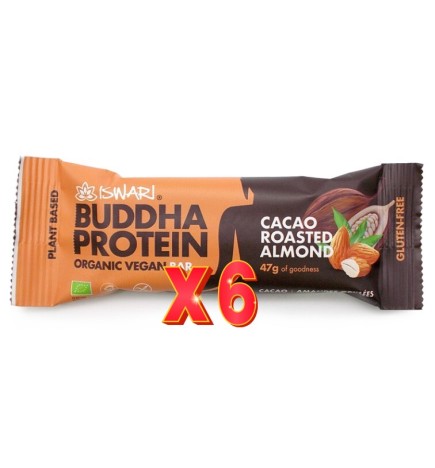Pack de 6 unidades Buddha Protein Cacao-Almendra Tostada 47G Iswari