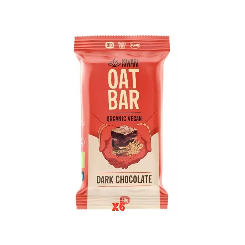 Pack de 6 unidades Isw Barrita Dark Choco Avena 40Gr Iswari Pack de 6 unidades Isw Barrita Dark Choco Avena 40Gr Iswari