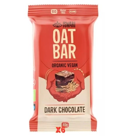 Pack de 6 unidades Isw Barrita Dark Choco Avena 40Gr  Iswari