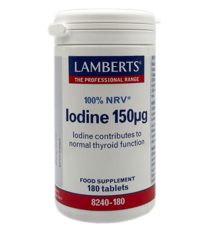 Yodo 150 µg (Como Yoduro De Potasio) 180 Tabletas Lamberts