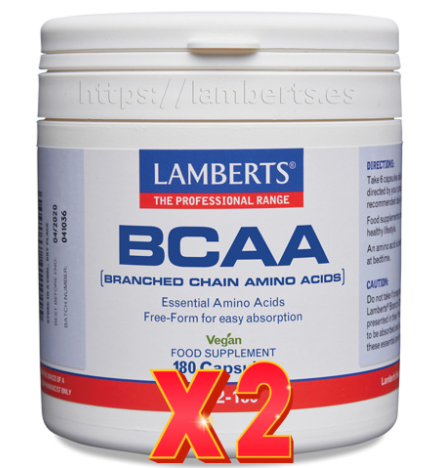 Pack de 2 unidades Bcaa 180 Cápsulas Lamberts