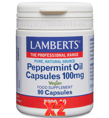 Pack de 2 unidades Aceite De Menta 100 Mg 90 Cápsulas Lamberts