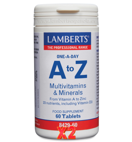 Pack de 2 unidades A To Z Multi (Vitaminas Y Minerales) Una Al Día 60 Tabletas Lamberts