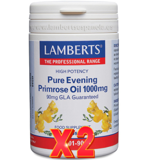 Pack de 2 unidades Aceite De Prímula 1000 Mg 90 Cápsulas Lamberts