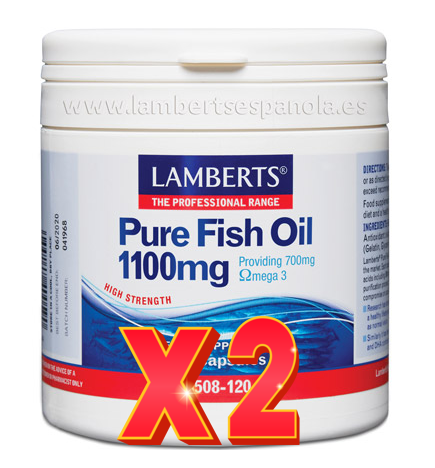 Pack de 2 unidades Aceite De Pescado Puro 1100 Mg 120 Cápsulas Lamberts
