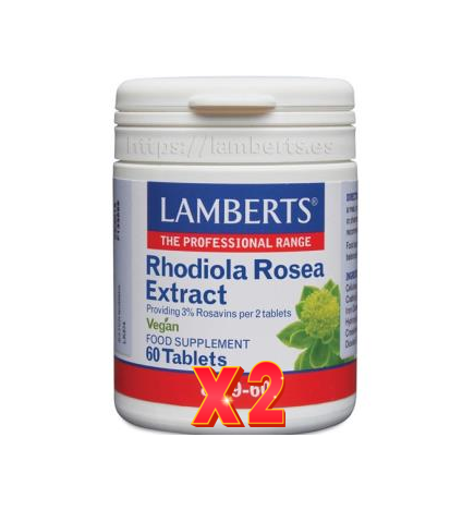 Pack de 2 unidades Rhodiola Rosea 117,3 Mg 60 Tabletas Lamberts