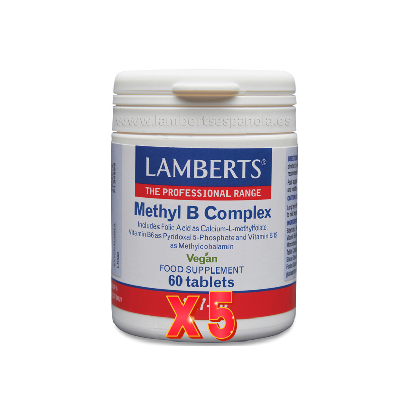 Pack de 5 unidades Methyl B Complex 60 Tabletas Lamberts Pack de 5 unidades Methyl B Complex 60 Tabletas Lamberts
