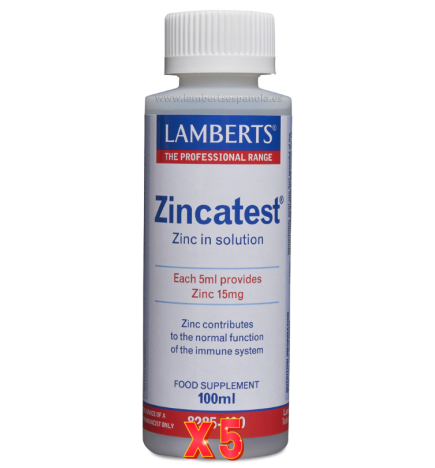 Pack de 5 unidades Zincatest 100 Ml Líquido 100 Ml Lamberts