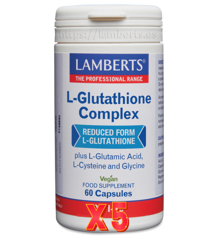 Pack de 5 unidades L-Glutationa Complex 60 Cápsulas Lamberts