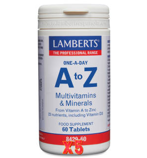 Pack de 5 unidades A To Z Multi (Vitaminas Y Minerales) Una Al Día 60 Tabletas Lamberts
