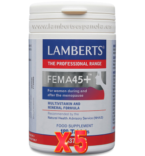 Pack de 5 unidades Fema 45+ (Durante Y Después De La Menopausia) 180 Tabletas Lamberts