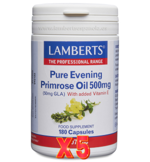 Pack de 5 unidades Aceite De Prímula 500 Mg 180 Cápsulas Lamberts