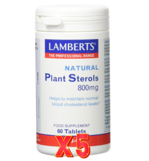 Pack de 5 unidades Esteroles Vegetales 800 Mg 60 Tabletas Lamberts
