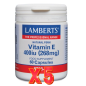 Pack de 5 unidades Vitamina E Natural 400 Ui 60 Cápsulas Lamberts