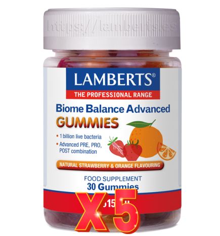 Pack de 5 unidades Biome Balance Advance (Gummies) 30 Gum Lamberts