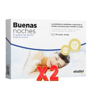 Pack de 2 unidades Buenas Noches 30 Comp 1,85 Mg Melatonina Eladiet