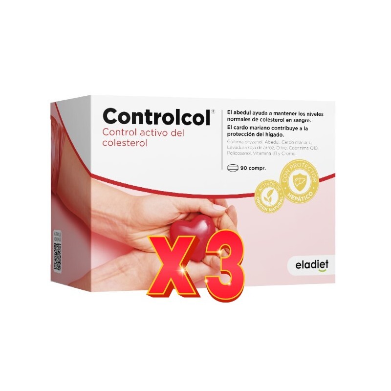 Pack de 3 unidades Controlcol 90 Comprimidos Eladiet