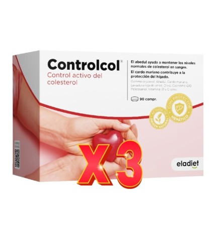 Pack de 3 unidades Controlcol 90 Comprimidos Eladiet