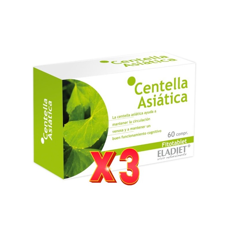 Pack de 3 unidades Centella 60 comprimidos De 330 Mg Eladiet Pack de 3 unidades Centella 60 comprimidos De 330 Mg Eladiet