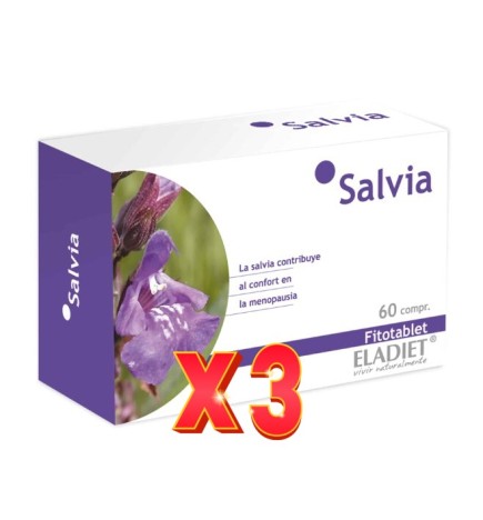 Pack de 3 unidades Salvia  60 comprimidos De 330 Mg Eladiet