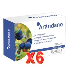 Pack de 6 unidades Arandano  60 Comprimidos De 330 Mg Eladiet
