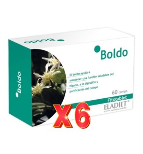 Pack de 6 unidades Boldo  60 Comprimidos De 330 Mg Eladiet