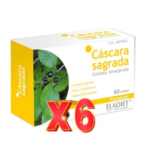 Pack de 6 unidades Cascara Sagrada 60 Comprimidos X 300 Mg Eladiet